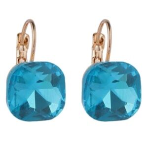 Gem Stone Dangle Lever Back Alloy Rose Gold/Gold NIB